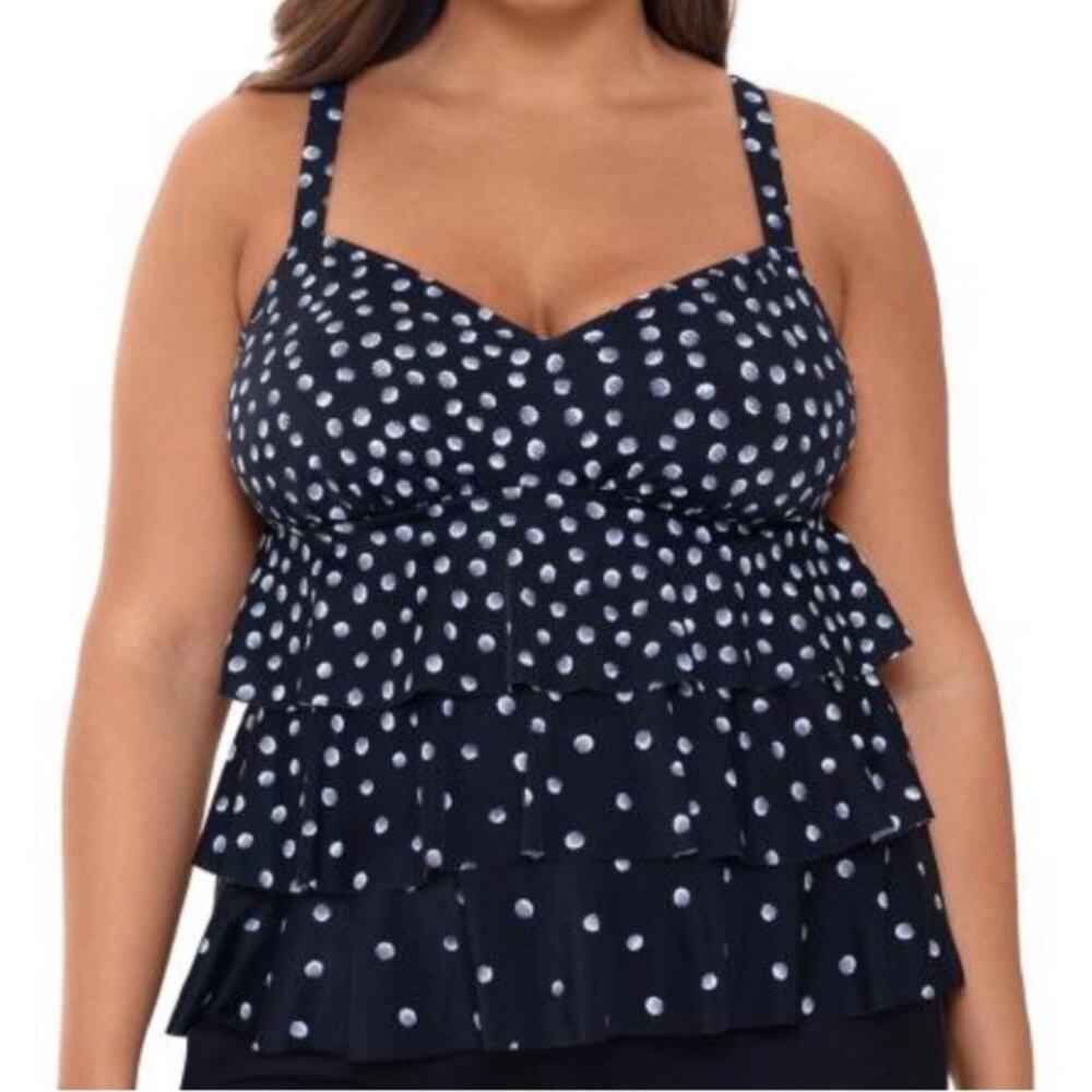 Swim Solution Polka Dot Tiered Tankini Swim top
